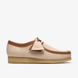 Clarks Wallabee (White Combi Leather)