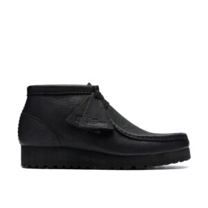 Womens Clarks Wallabee Boot RB (BLK/Black Leather)