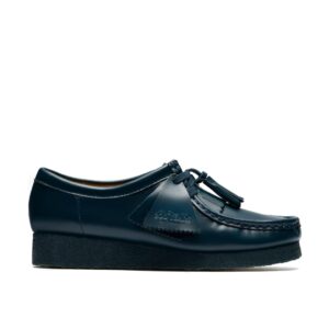 Womens Clarks Wallabee (Dark Teal Leather)